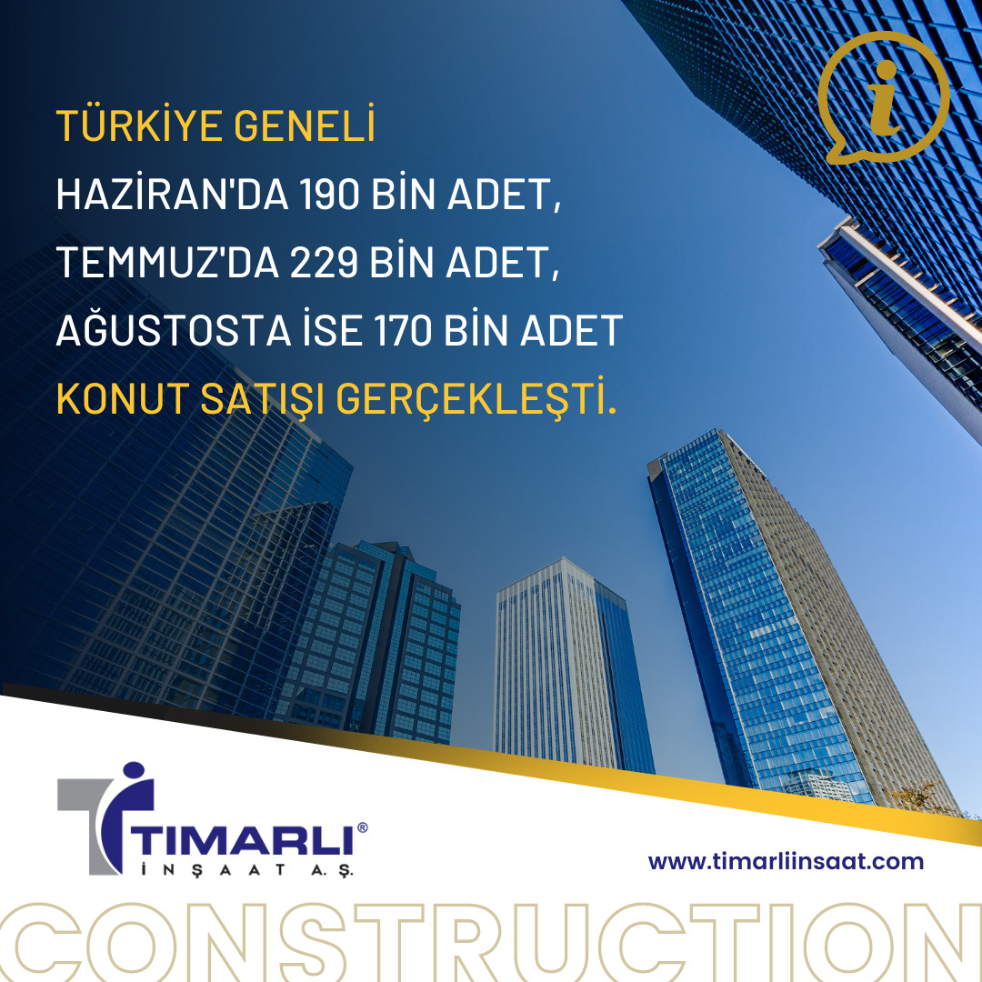 Bu Yazın Konut Satış Sayıları Açıklandı
